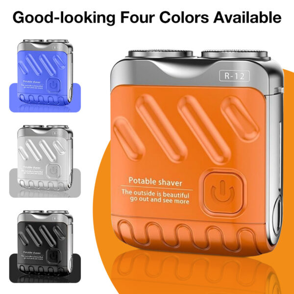 Portable Rotary Dual Ring Electric Shaver Men Travel Mini Shaver Double Floating Magnetic Blade Head Rechargeable Pocket Razors - Image 2