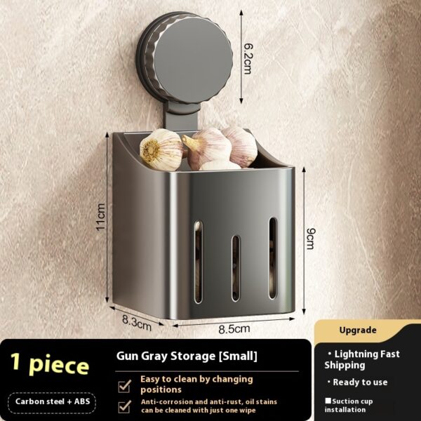 Onion, Ginger And Garlic Storage Box Wall-mounted Suction Cup Storage Rack - Image 6