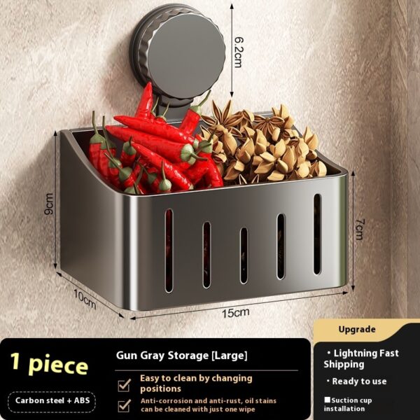 Onion, Ginger And Garlic Storage Box Wall-mounted Suction Cup Storage Rack - Image 7