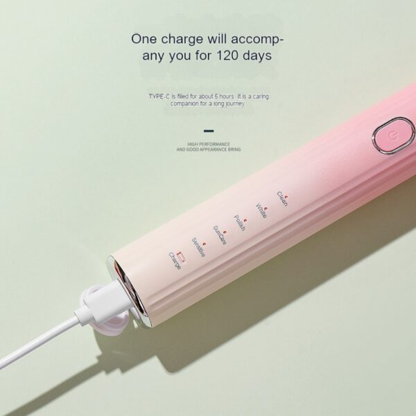 2024 New Electric Toothbrush IPX7 Waterproof Smart  Brush Ultrasonic Whitening Teeth Tooth Brush For Toothbrushes 120-day - Image 5
