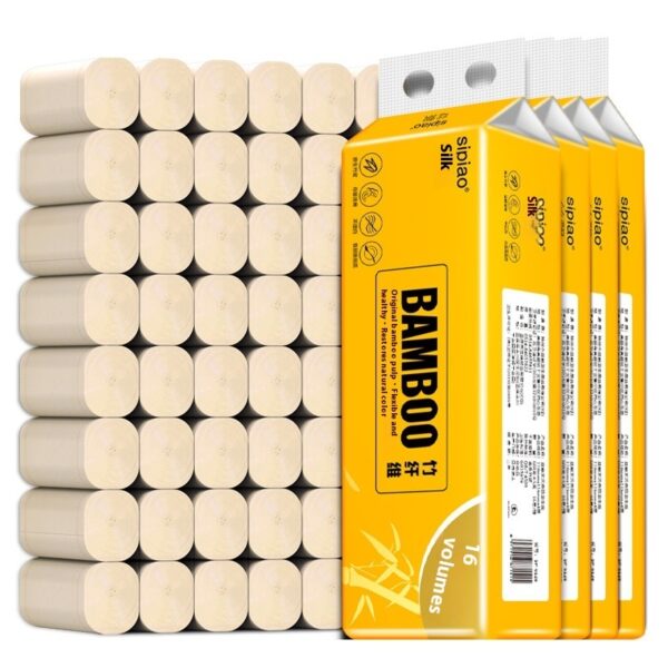 64 Rolls Natural Color Toilet Paper Household Affordable - Image 5