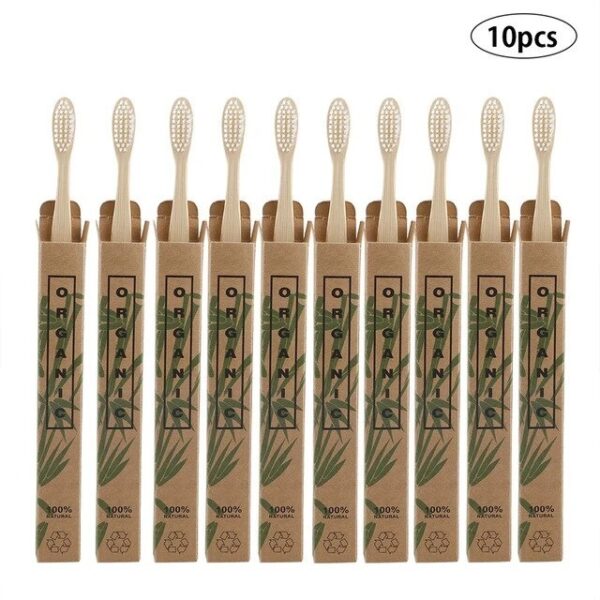 10 Bamboo toothbrushes - Image 4