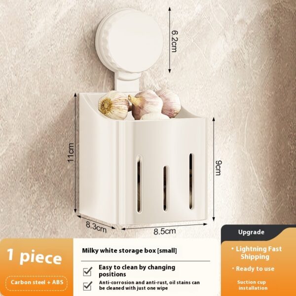 Onion, Ginger And Garlic Storage Box Wall-mounted Suction Cup Storage Rack - Image 10
