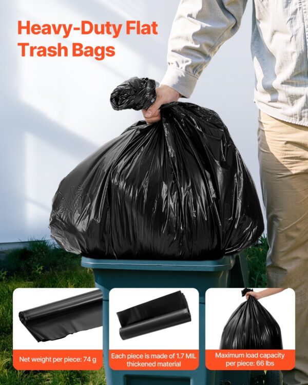 Contractor Trash Bags, 40-45 Gallon Heavy Duty Contractor Trash Bags, 1.7 MIL Thick Large Black Industrial Garbage Bag, Big Garbage Bag  , For Commercial, Household And Industrial Use - Image 3
