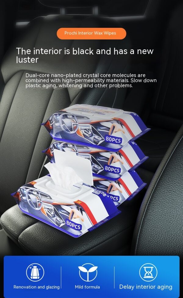 Car Interior Wax Wipes Cleaning Supplies - Image 4