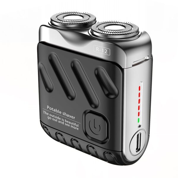 Portable Rotary Dual Ring Electric Shaver Men Travel Mini Shaver Double Floating Magnetic Blade Head Rechargeable Pocket Razors - Image 10